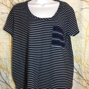 Eddie Bauer Scoop Neck Striped T-Shirt